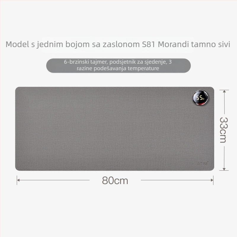 Xinke grijnačka za stol s napajanjem iz utičnice, 220V, 80W, električni membranski način grijanja, PVC kućište, inteligentna kontrola temperature