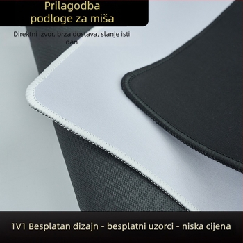 Jednobojna crno-bijela podloga za miš u rolni, prirodna guma, protuklizna površina