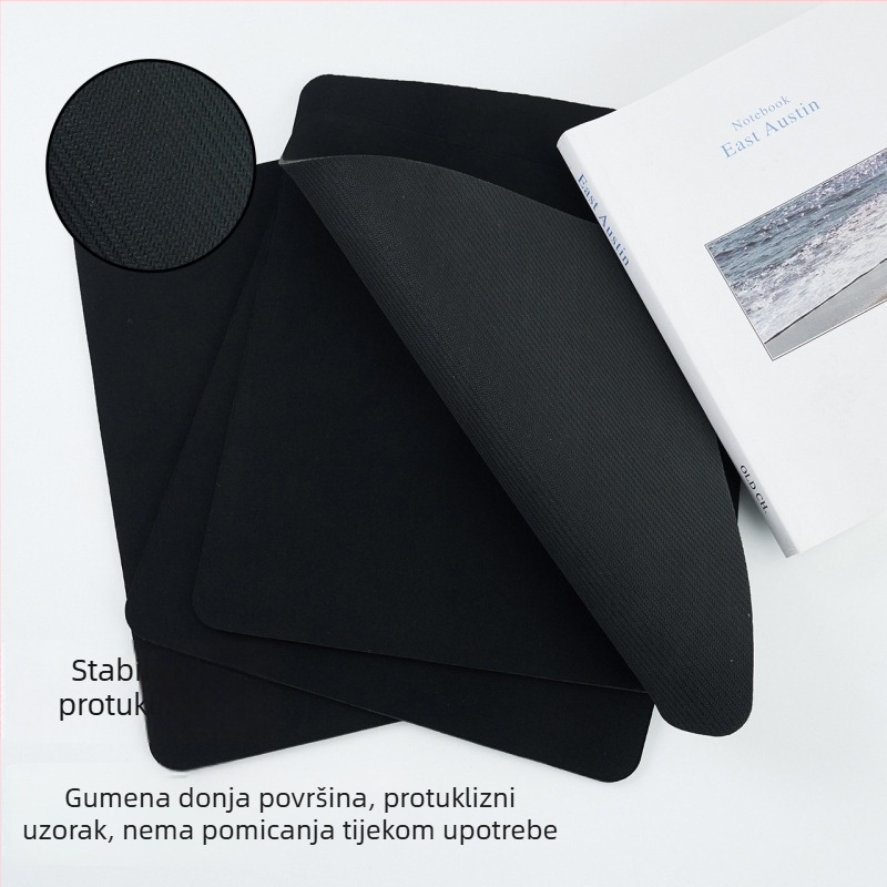 Jednobojna crno-bijela podloga za miš u rolni, prirodna guma, protuklizna površina