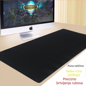 Velika crna produžena podloga za miš za igre i ured s platnenom površinom; dimenzije: 300x700 mm, 300x800 mm, 400x900 mm, 500x1000 mm, 600x1200 mm