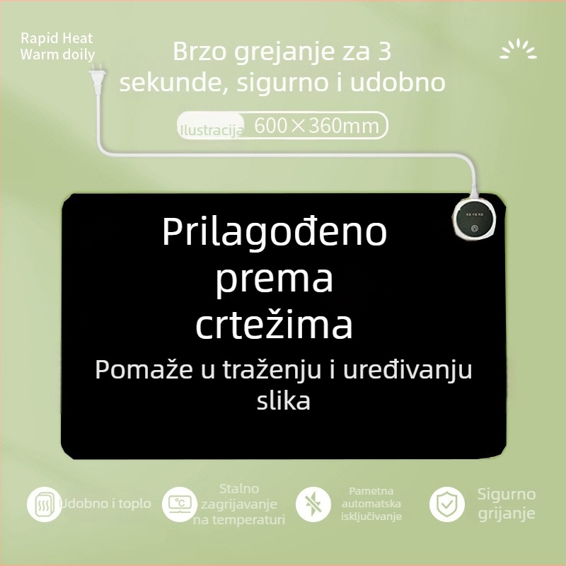 Dvostrano grijana stolna podloga - anti-slip, Cortical materijal, tisk logotipa, OEM prilagodba