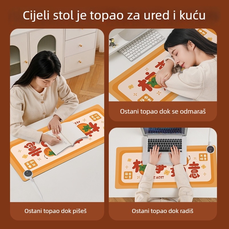 Dvostrano grijana stolna podloga - anti-slip, Cortical materijal, tisk logotipa, OEM prilagodba