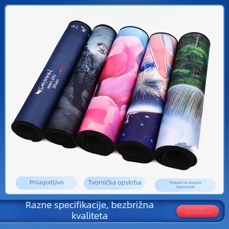 Prilagođena gamerska podloga za miš, ekstra velika, dvostruka, protuklizna, crna, ispis logotipa