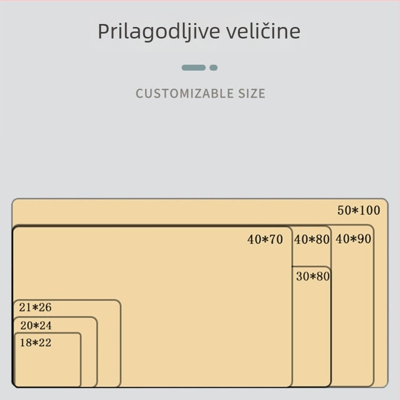Podloga za miš, model fse23, Jiaji tkanina + prirodni kaučuk, protuklizna, toplinski prijenos otiska, prilagodljivo logotipu