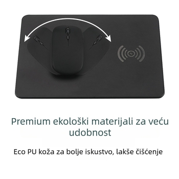 Bežični podložak za miš s USB hubom, kožna površina, jednostrana, OEM prerada, model WXC