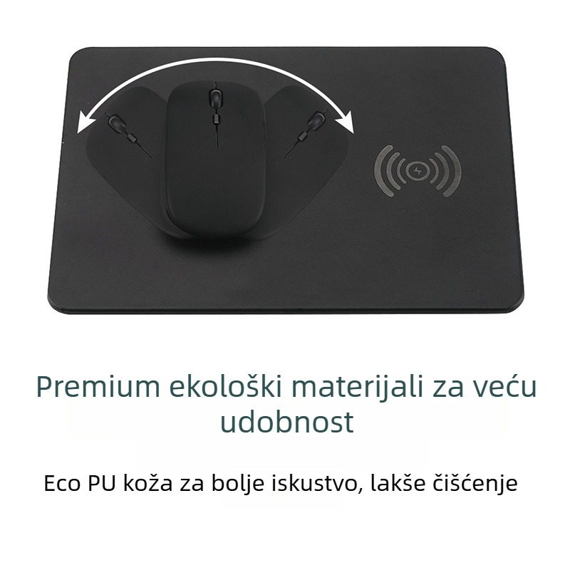 Bežični podložak za miš s USB hubom, kožna površina, jednostrana, OEM prerada, model WXC