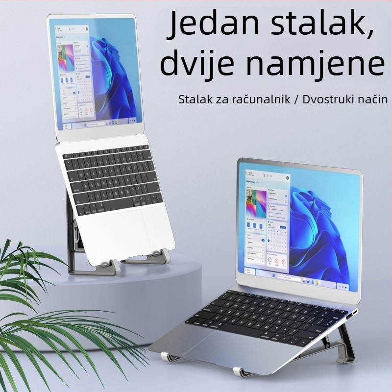 Cahezo stalak za laptop s bočnim držačem, 2-in-1 vertikalno/horizontalno korištenje, plastika, model 002, težina 0,2 kg