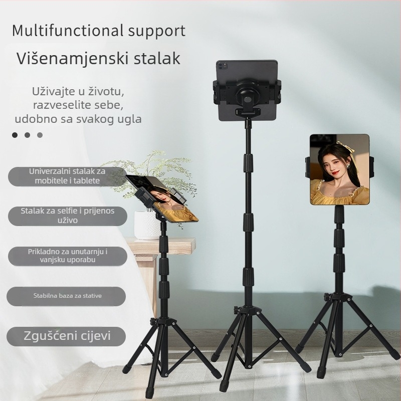 Podni stalak za tablet s mehanizmom podizanja – Model JY318V8; težina 1,2 kg; kompatibilan s iPadom, iPhone 3G/3GS i iPod touch 2/3