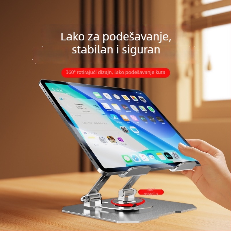 Metalni okretni stalak za tablet za stolnu upotrebu – model 258, težina 350 g, opća kompatibilnost