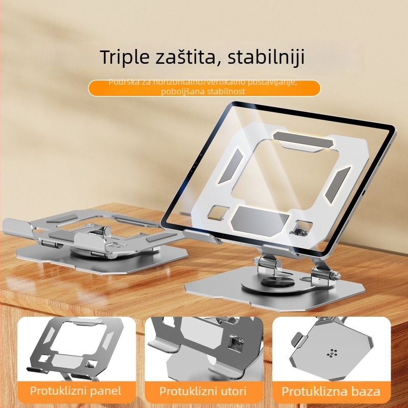 Metalni okretni stalak za tablet za stolnu upotrebu – model 258, težina 350 g, opća kompatibilnost