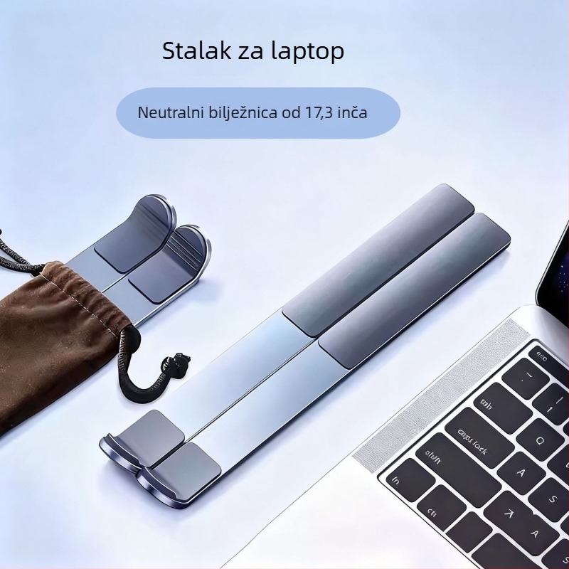 X-oblik aluminijski držač za laptop, dizajn podizanja, hladnjak za laptop, težina 281 g