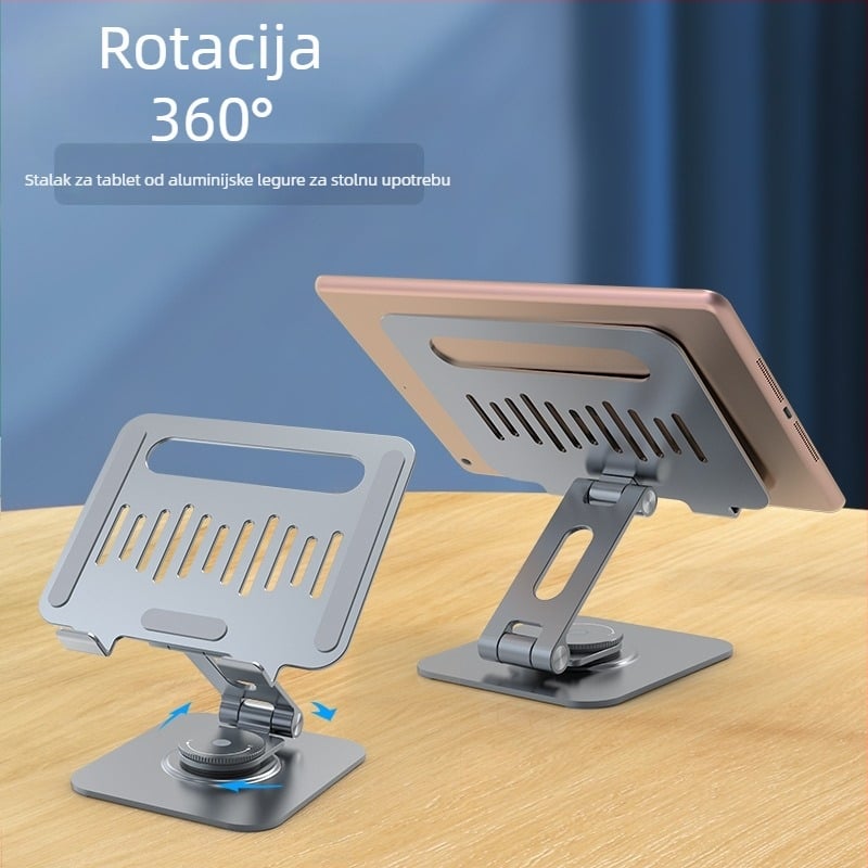 HYDUODUO TQG05X Metalni sklopivi nosač tableta s 360° rotacijom za iPad