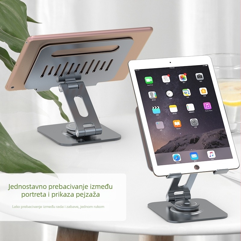 HYDUODUO TQG05X Metalni sklopivi nosač tableta s 360° rotacijom za iPad
