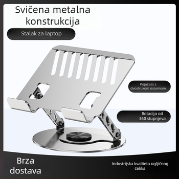 Stalak za laptop s rotacijom od 360° i sklopivom metalnom konstrukcijom