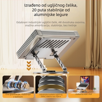 Stalak za laptop s rotacijom od 360° i sklopivom metalnom konstrukcijom
