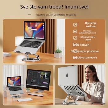 Stalak za laptop s rotacijom od 360° i sklopivom metalnom konstrukcijom