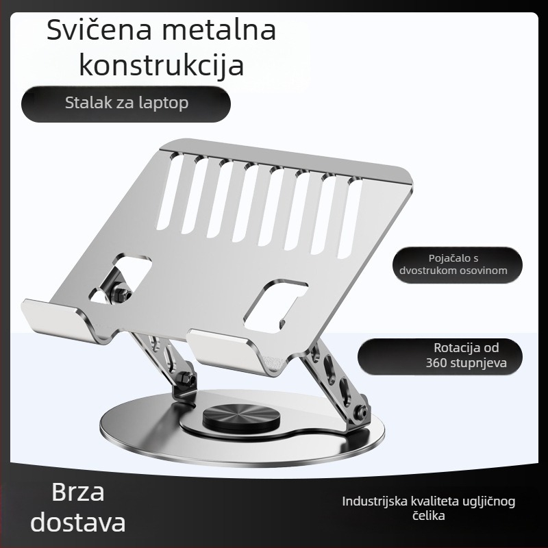 Stalak za laptop s rotacijom od 360° i sklopivom metalnom konstrukcijom