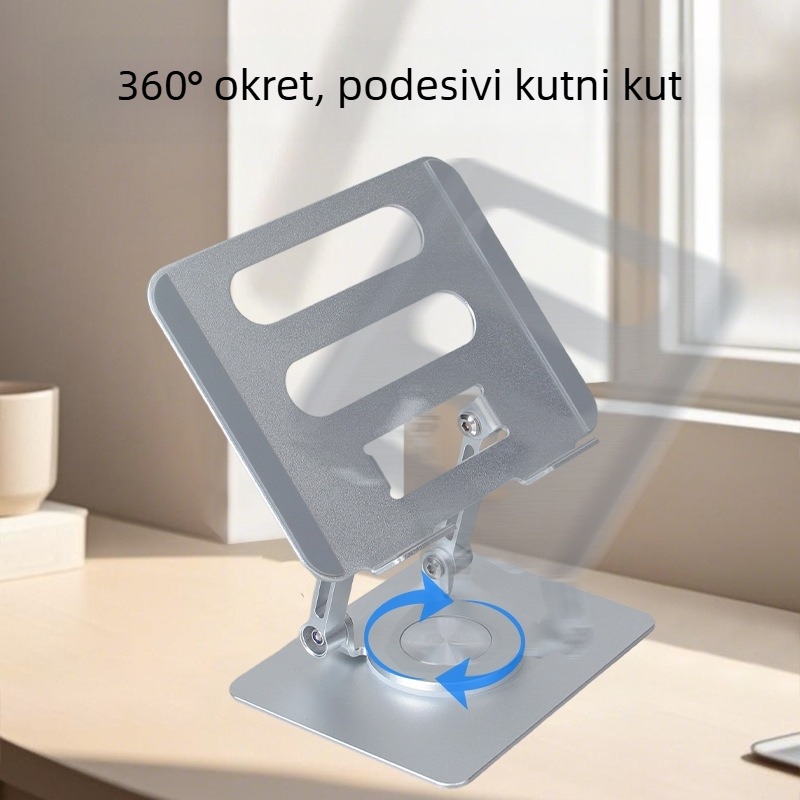 Držač za prijenosno računalo, 360° okret, aluminijska legura, univerzalna kompatibilnost, poboljšano hlađenje, model XZC-039