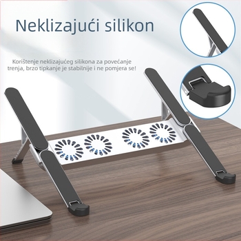 Sklopivi držač od aluminijske legure za laptop/tablet, model X17, 222 g, prijenosno uz hlađenje
