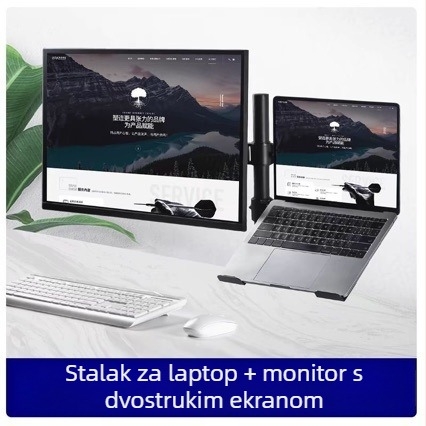 Držač za laptop X0303 – aluminijska legura, dizanje i stolni nosač za notebook, kabel 0,25 m