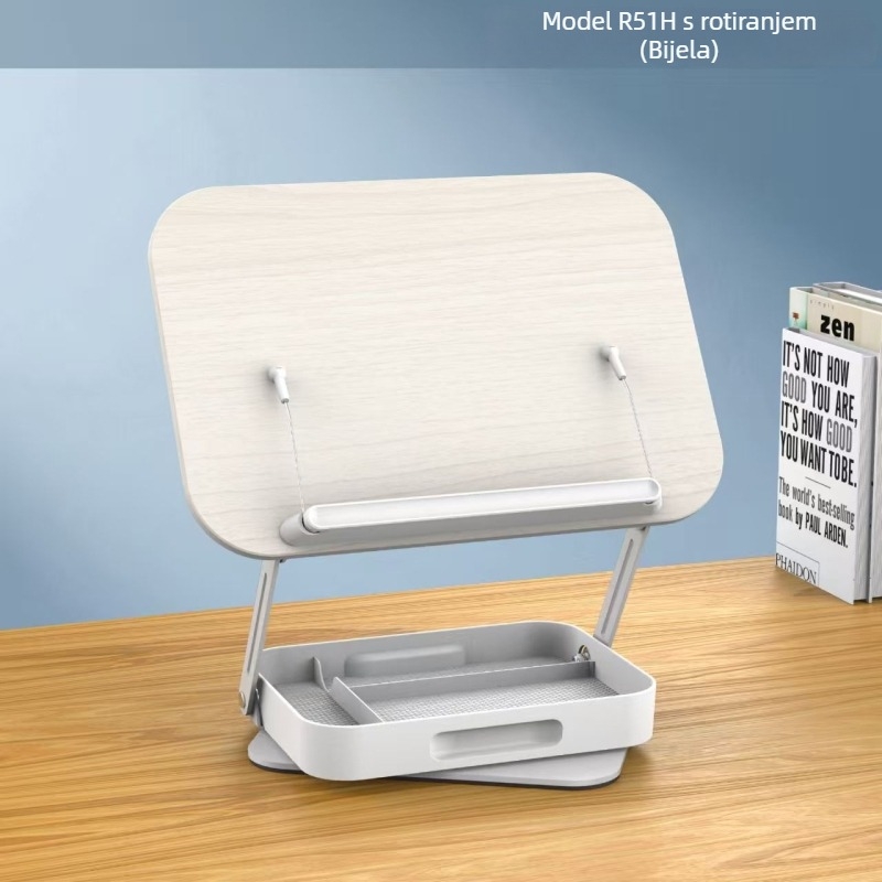 Stalak za notebook/tablet/desktop, drvena konstrukcija, okretan, model R51h, duljina kabla 340 mm