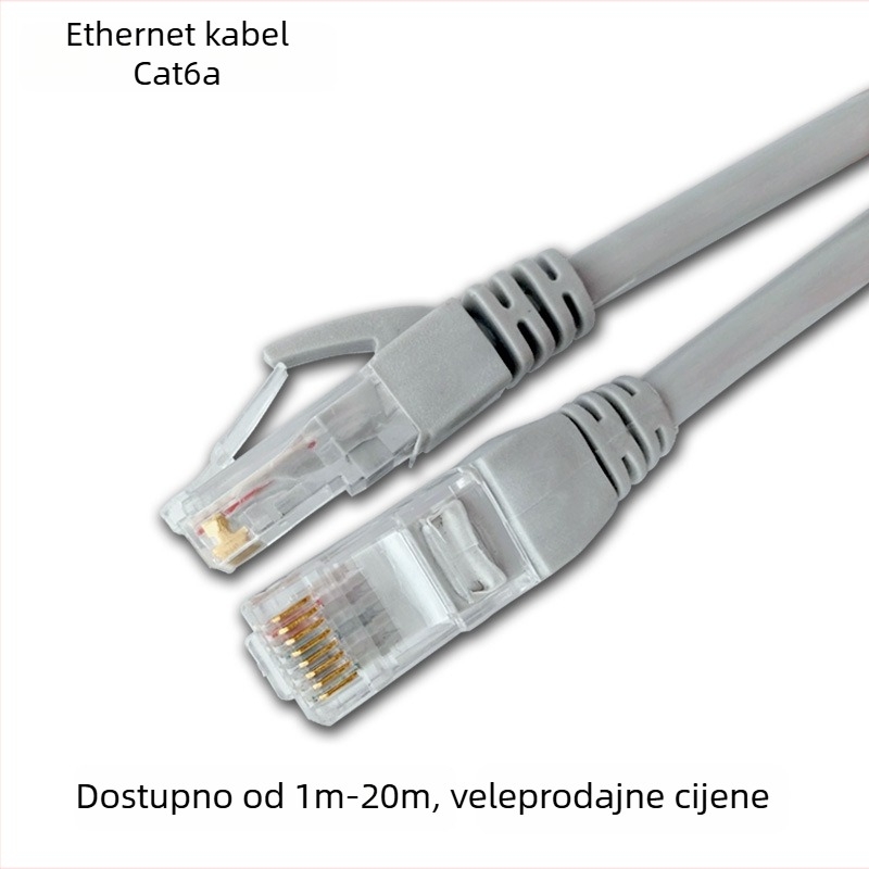 Cat6 Ethernet kabel, uvijeni par, RJ-45, 1000 Mbps, bakar prekriven aluminijem