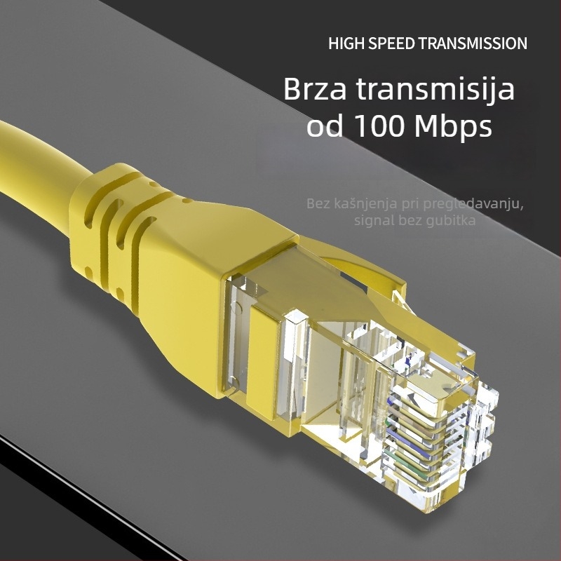Feinier Žuti Cat5e unutarnji Ethernet kabel za kućnu upotrebu, RJ-45 konektori, duljine 10/20/30 m, spreman za upotrebu