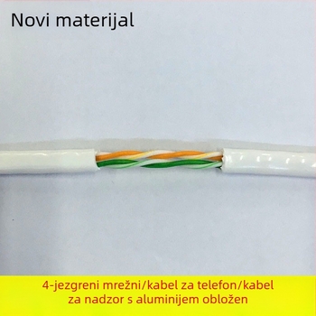 4-žični mrežni kabel s bakrovim oblogom na aluminiju, vodiči 0,5 mm², 100 Mbps, -30 do 65°C, pogodan za računalne nadzorne mreže