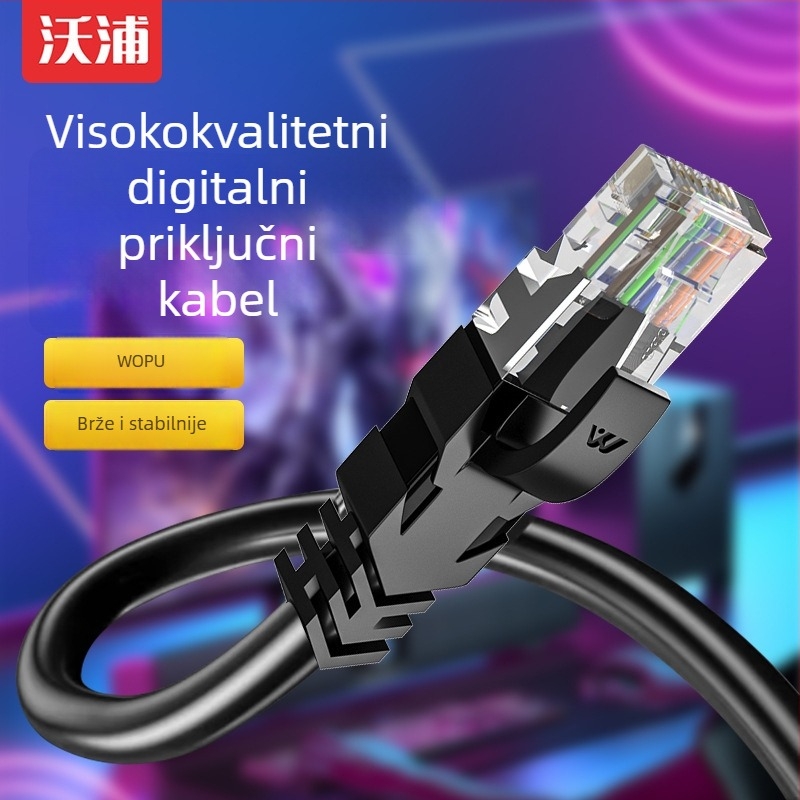 Wopp Cat6 UTP mrežni kabel, bezoksidna bakrena žica, nezaštićeni RJ-45, za računalo, switch i usmjerivač