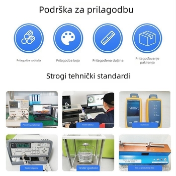 CAT8 Ethernet kabel, dvostrano oklopljen, pleteni omotač, 22AWG, čisto bakreno zaštita