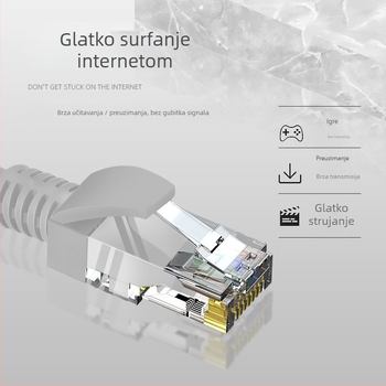 CAT6 Ethernet kabel RJ-45, 8-žični, promjer 5,5, bakar obloženi aluminij (CCA), za usmjerivač, uvijena para