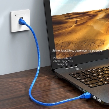 Cat5e nestandardni kućni mrežni kabel s ovojem – debeli jumperi za usmjerivače i računala (Sanbao SE-F01, 100 Mbps, Vučna čvrstoća 4)