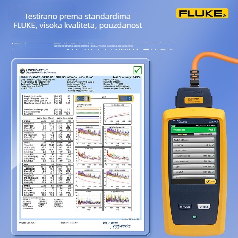 CAT8SFTP Drag Chain fleksibilan Profinet mrežni kabel, 10 000 Mbps, za računala i preklopnike, radna temperatura -20 do 70 °C, snaga na rastezanje 100 N, snaga na kompresiju 100 N