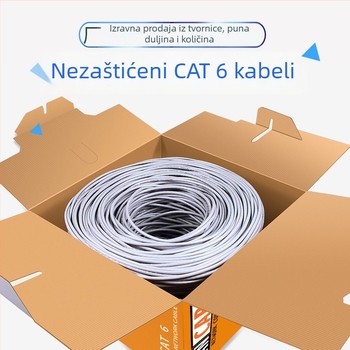 Cat6 mrežni kabel, neekraniran, 8 jezgri, RJ-45, bakar bez oksidacije, 1000kps
