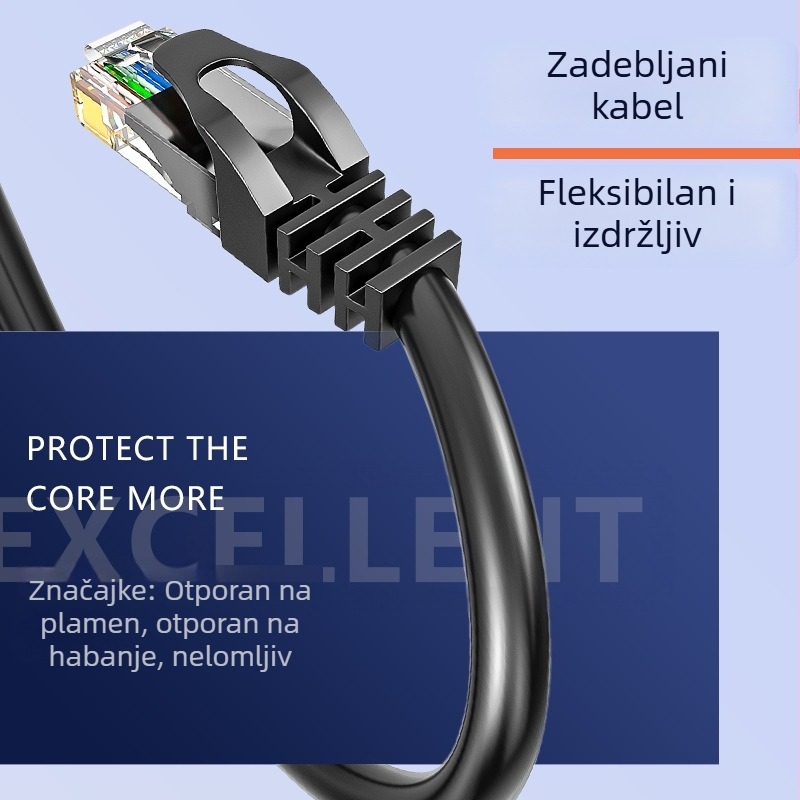 CAT6 nezaštićeni Ethernet kabel, Gigabit RJ45 unutarnji mrežni patch kabel za računalo