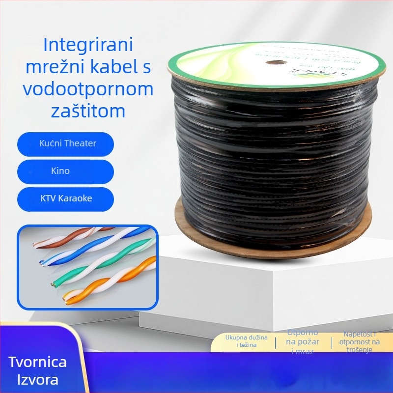 8-žilni vanjski vodootporni mrežni kabel s napajanjem, integrirana kabelska linija za inženjerske instalacije, prilagodljivo