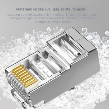 RJ45 Cat6 zaštićeni Ethernet konektor, sa 8 vodiča, čist bakar
