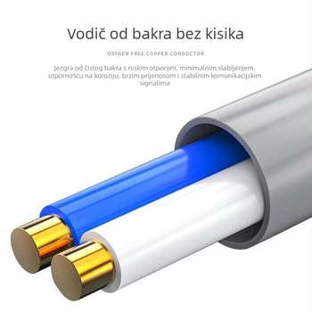 Sivi RJ-45 adapter s glavom duckbill, dvodjelni patch kabel, uvijeni par, Gigabit