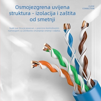 Inženjerski Cat6 mrežni kabel za nadzor — dvostrano oklopljen, unutarnja/vanjska upotreba, Cat6 kristalni priključak (10000 Mbps, CCA)