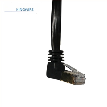 Cat7 RJ45 plosnati dvostrano oklopljeni mrežni kabel, 90° kut, 10 Gbps, duljina po narudžbi