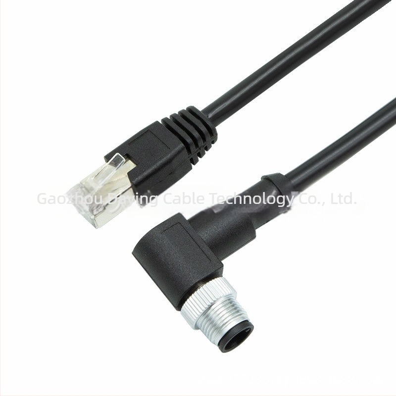 Industrijski mrežni kabel za kameru, M12 kutni RJ45 priključak, 8-žilni bakreni uvijeni par, Cat 6
