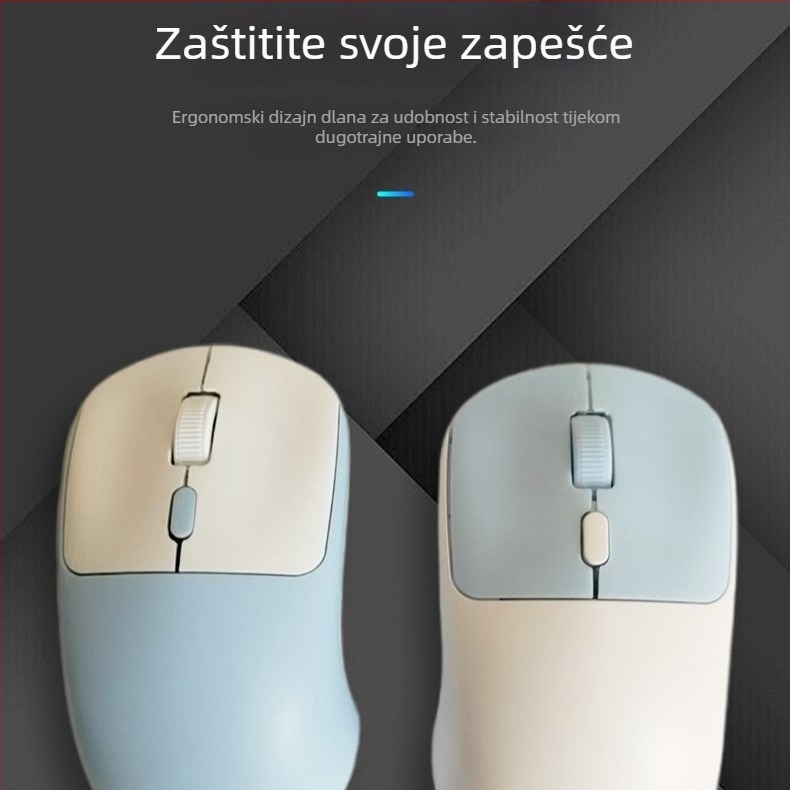 Bežični miš s 2,4 GHz i Bluetoothom, dvostrukim načinom za prijenosna računala, stolna računala i tablete – uredska uporaba