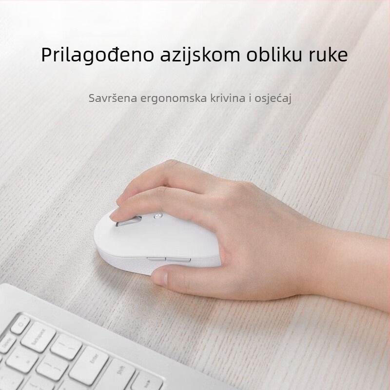 Bežična tiha miš s dvostrukim načinom rada (Bluetooth), USB prijemnik uključen, za prijenosna računala i PC