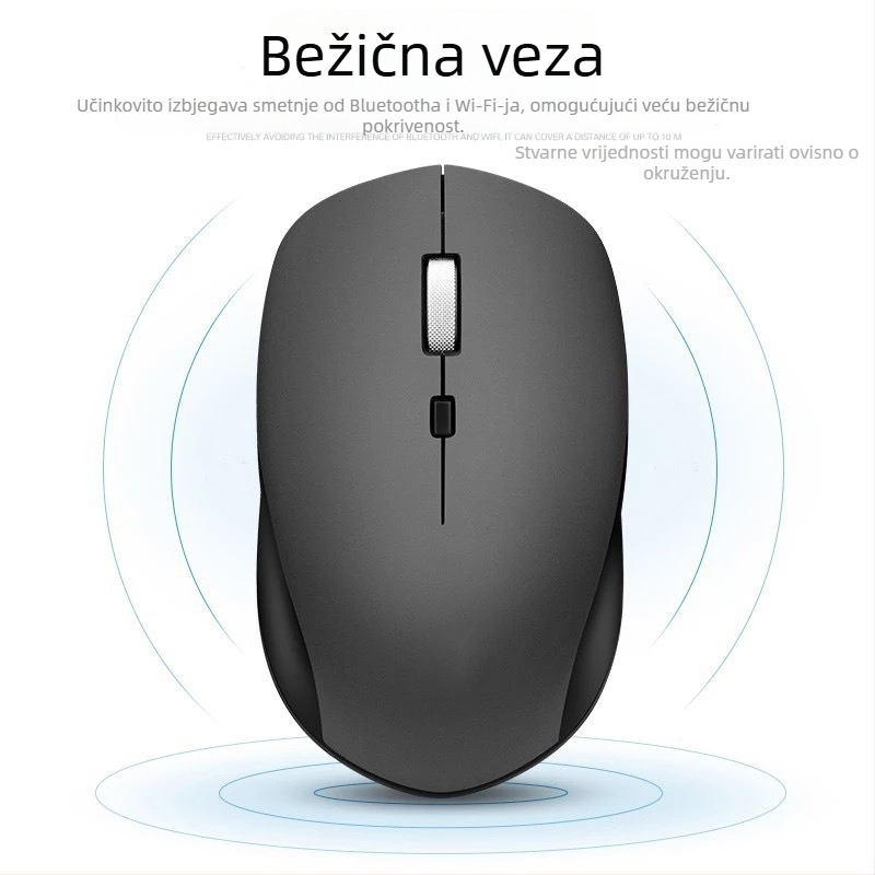S1000 bežična miša - 3 tipke, 1600 DPI, 2.4 GHz, Plug & Play, kompatibilna s laptopom