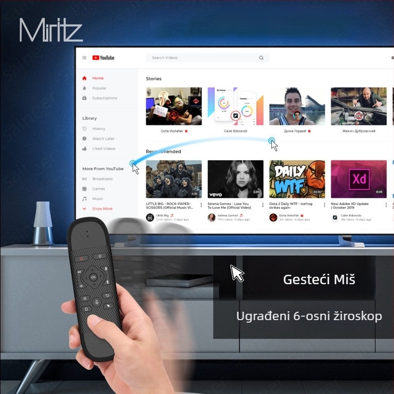 Bežični set tipkovnice i miša s pozadinskim osvjetljenjem i senzorom pokreta, Bluetooth, 63 tipke, plug-and-play