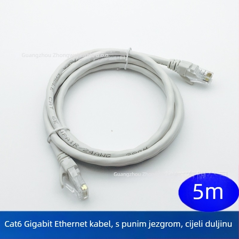 CAT6 Ethernet kabel, 8 vodiča, RJ-45 konektor, uvijeni parovi, gigabitna brzina