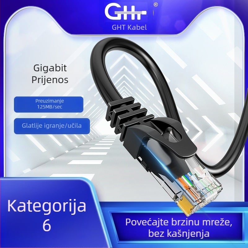 CAT6 nezaštićeni Ethernet kabel RJ45 za unutarnju upotrebu, 10000 Mbps, -10 do 60 °C, naprezanje 150