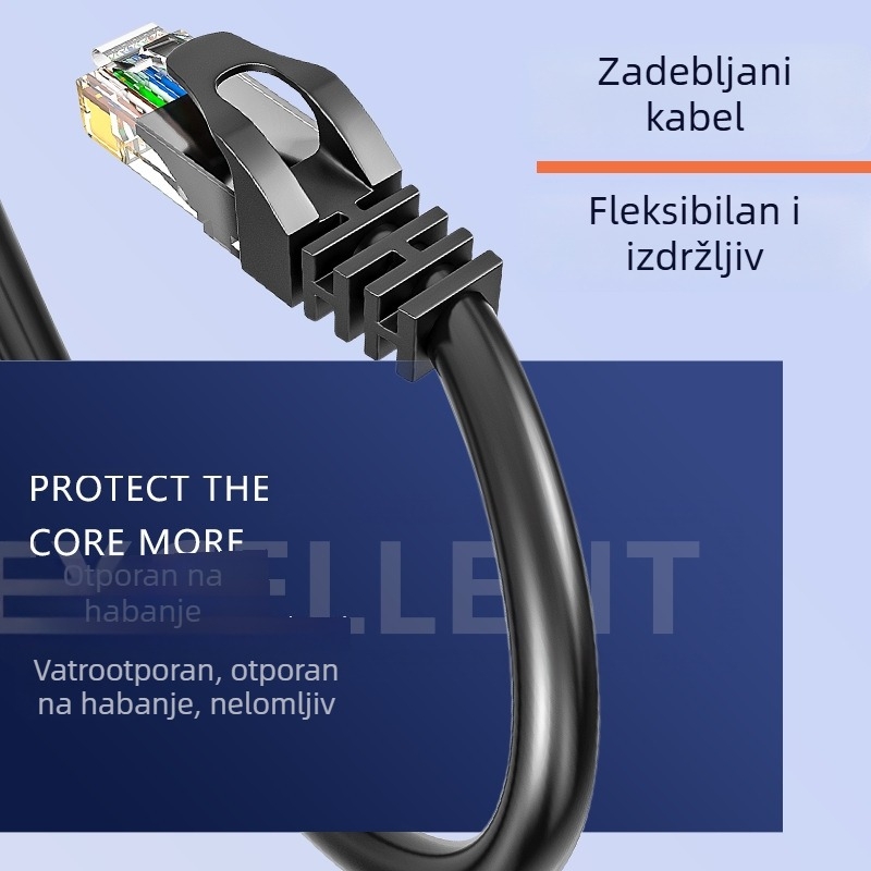 Cat6e RJ45 neekranirani mrežni kabel, za kućnu uporabu, za računala i usmjerivač, duljina 1 m