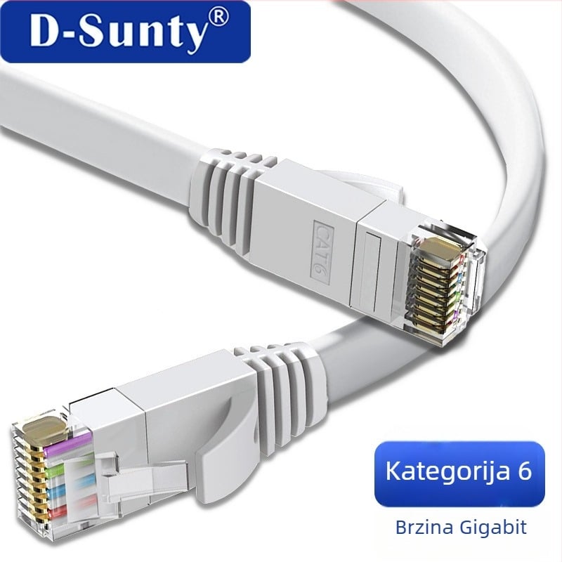 Dongshengtai Cat6 plosni Ethernet kabel - ultra tanak, Gigabit brzine, uvijeni par žica