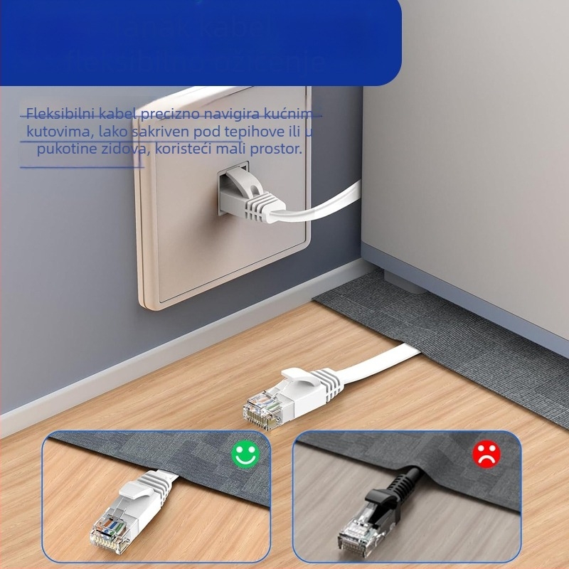 Dongshengtai Cat6 plosni Ethernet kabel - ultra tanak, Gigabit brzine, uvijeni par žica